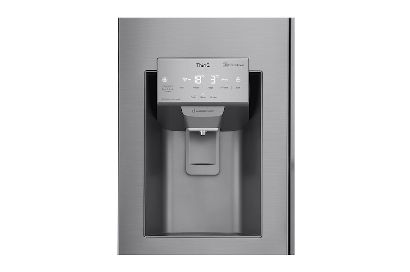 LG 506L Multi Door Fridge Freezer Water & Ice Dispenser, Shiny Steel, GML844PZ6F