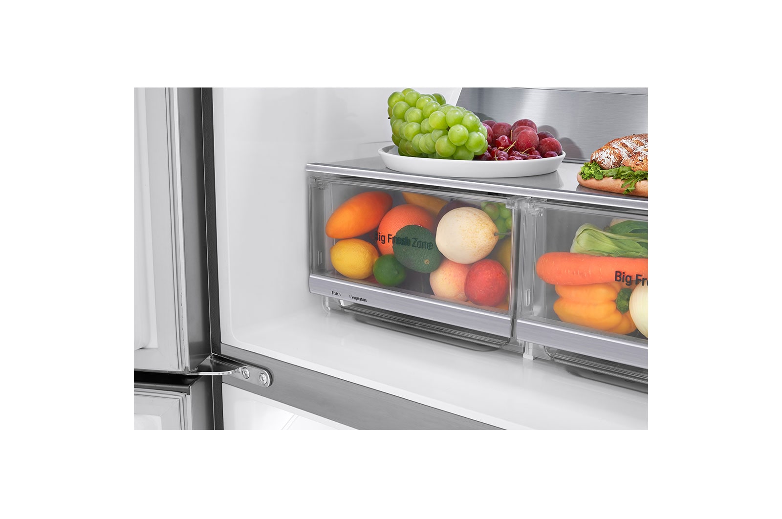 LG 506L Multi Door Fridge Freezer Shiny Steel Water & Ice Dispenser, GML844PZ6F