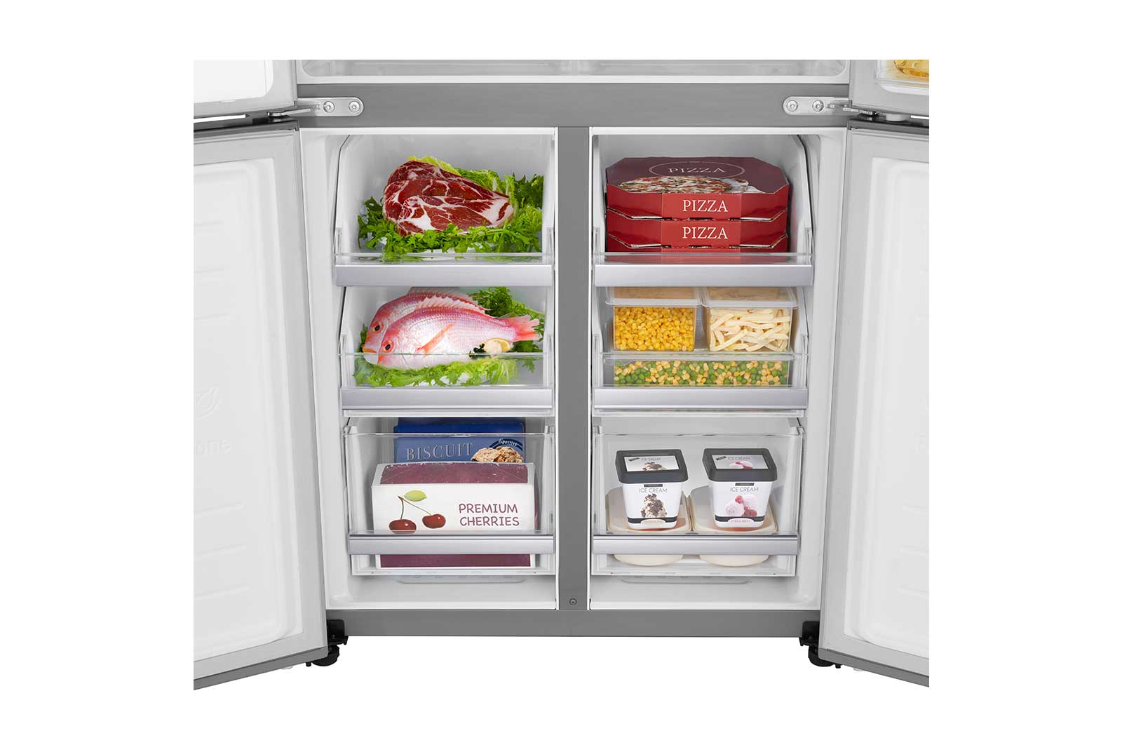 LG DoorCooling™ GML844PZKV Slim Multi-Door Fridge Freezer, 506L, Shiny Steel  - F, GML844PZKV