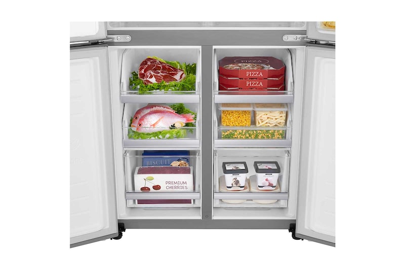 LG DoorCooling™ GML844PZKV Slim Multi-Door Fridge Freezer, 506L, Shiny Steel - F, GML844PZKV