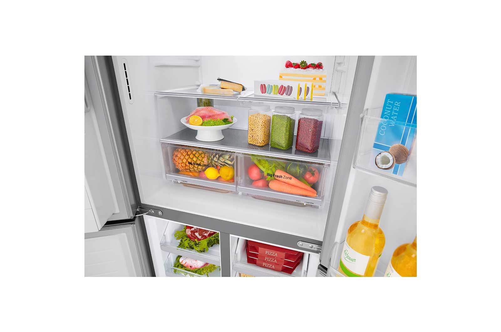 LG DoorCooling™ GML844PZKV Slim Multi-Door Fridge Freezer, 506L, Shiny Steel  - F, GML844PZKV