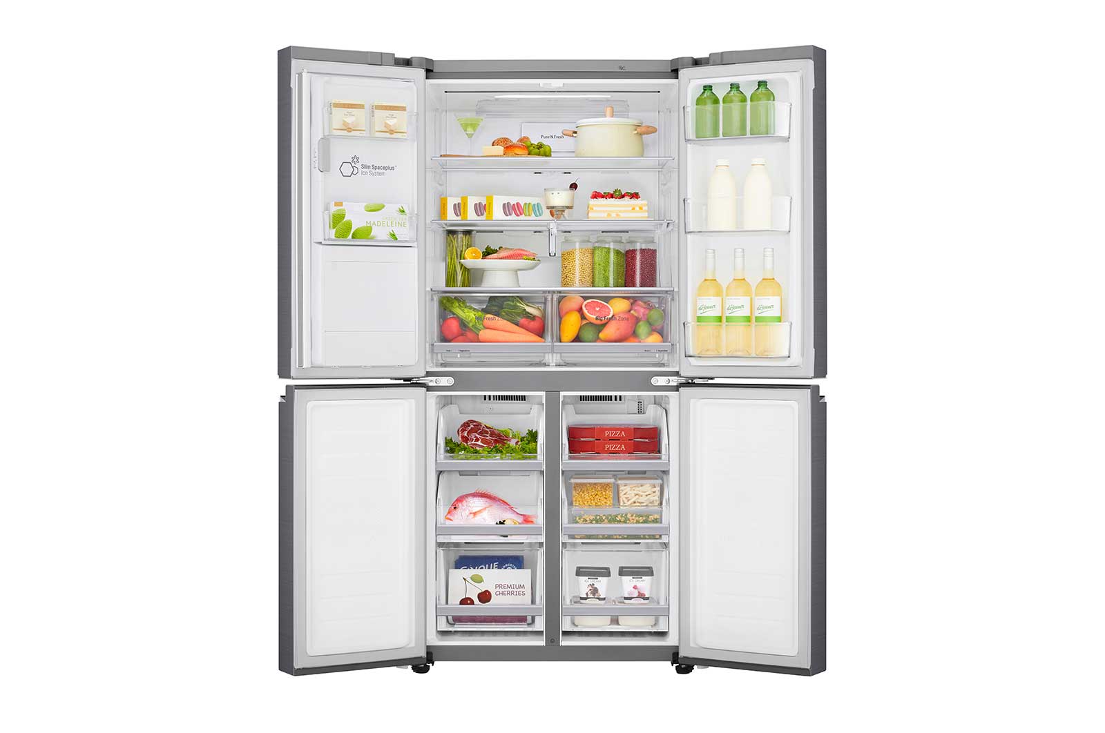 LG DoorCooling™ GML844PZKV Slim Multi-Door Fridge Freezer, 506L, Shiny Steel  - F, GML844PZKV