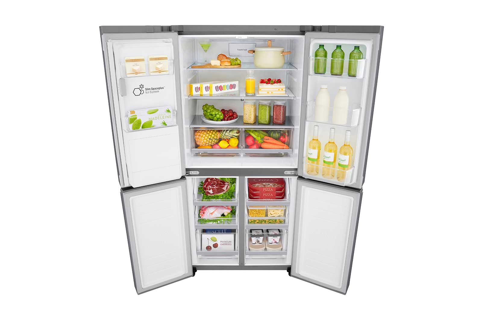 LG DoorCooling™ GML844PZKV Slim Multi-Door Fridge Freezer, 506L, Shiny Steel  - F, GML844PZKV