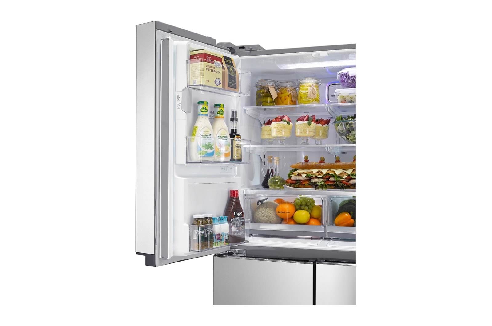 LG A+ Energy Rated Multidoor Refrigerator with Plumbed Water & Ice Dispenser, GML916NSHV