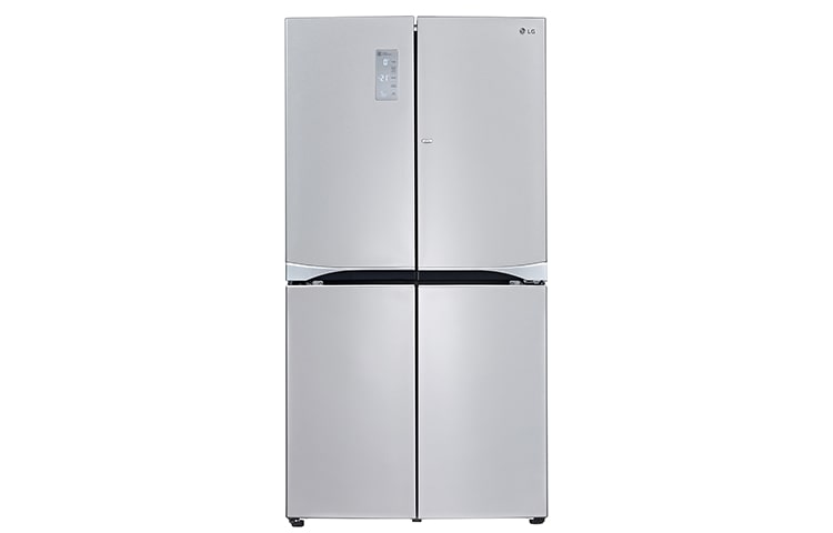Front view of A+ ENERGY RATED DOOR-IN-DOOR SIDE-BY-SIDE PREMIUM STEEL FRIDGE FREEZER GMM916NSHV