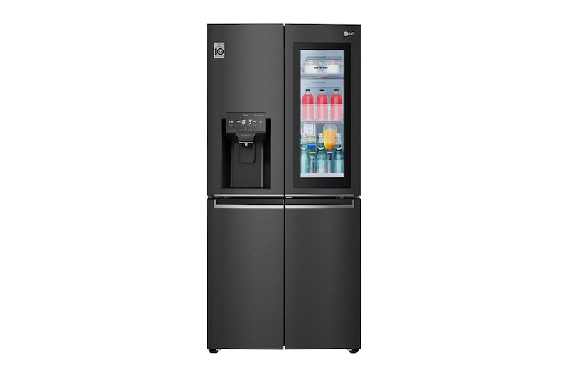 LG 508L InstaView™ American Style Fridge Freezer Matte Black Total No Frost, GMX844MC6F