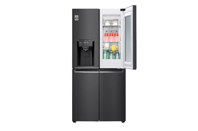 LG 508L InstaView™ American Style Fridge Freezer Matte Black Total No Frost, GMX844MC6F