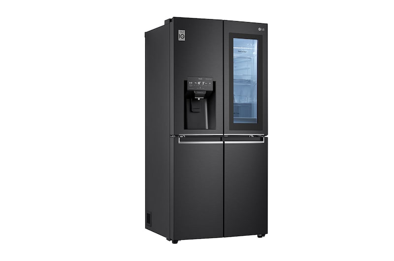 LG 508L InstaView™ American Style Fridge Freezer Matte Black Total No Frost, GMX844MC6F