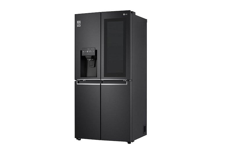 LG 508L InstaView™ American Style Fridge Freezer Matte Black Total No Frost, GMX844MC6F