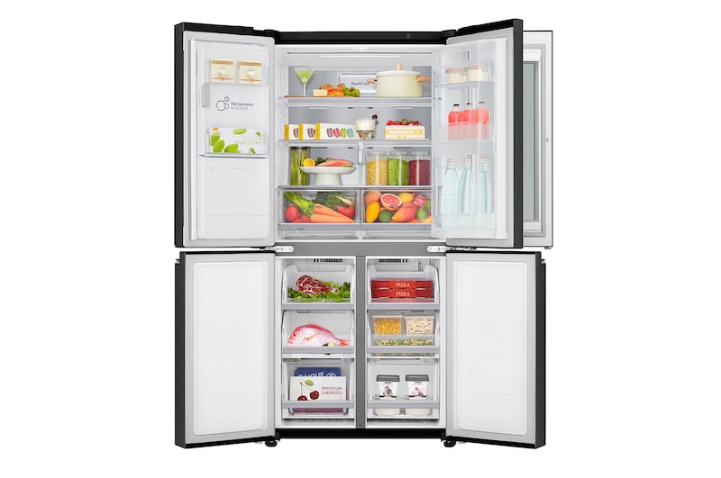 LG 508L InstaView™ American Style Fridge Freezer Matte Black Total No Frost, GMX844MC6F