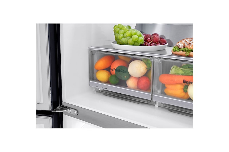 LG 508L InstaView™ American Style Fridge Freezer Matte Black Total No Frost, GMX844MC6F