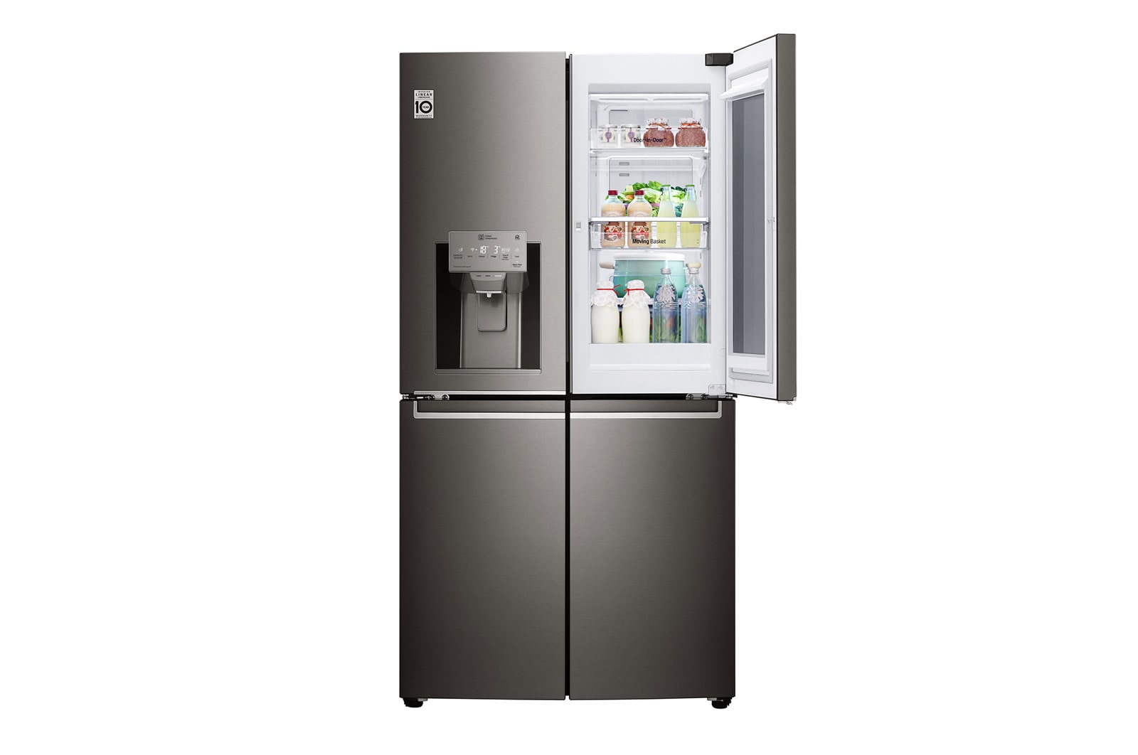 LG InstaView Door-in-Door™ GMX936SBHV Multi-Door Fridge Freezer , 571L, American Black - F, GMX936SBHV
