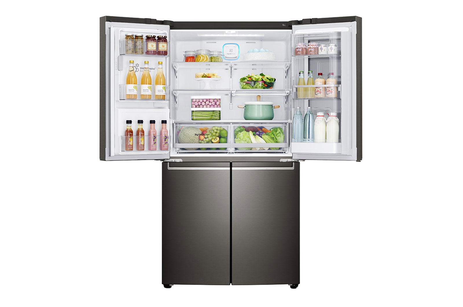 LG InstaView Door-in-Door™ GMX936SBHV Multi-Door Fridge Freezer , 571L, American Black - F, GMX936SBHV