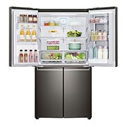 LG InstaView Door-in-Door™ GMX936SBHV Multi-Door Fridge Freezer , 571L, American Black - F, GMX936SBHV