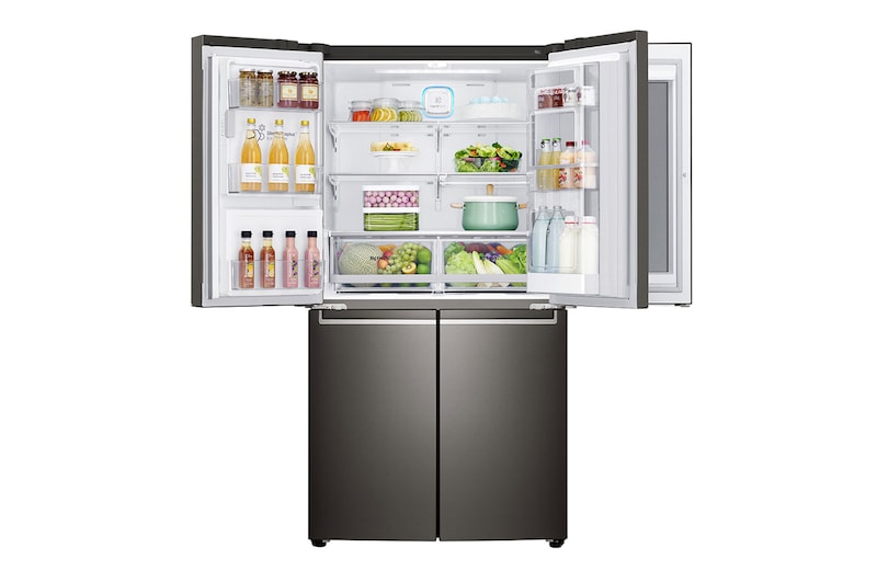 LG InstaView Door-in-Door™ GMX936SBHV Multi-Door Fridge Freezer , 571L, American Black - F, GMX936SBHV