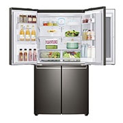 LG InstaView Door-in-Door™ GMX936SBHV Multi-Door Fridge Freezer , 571L, American Black - F, GMX936SBHV