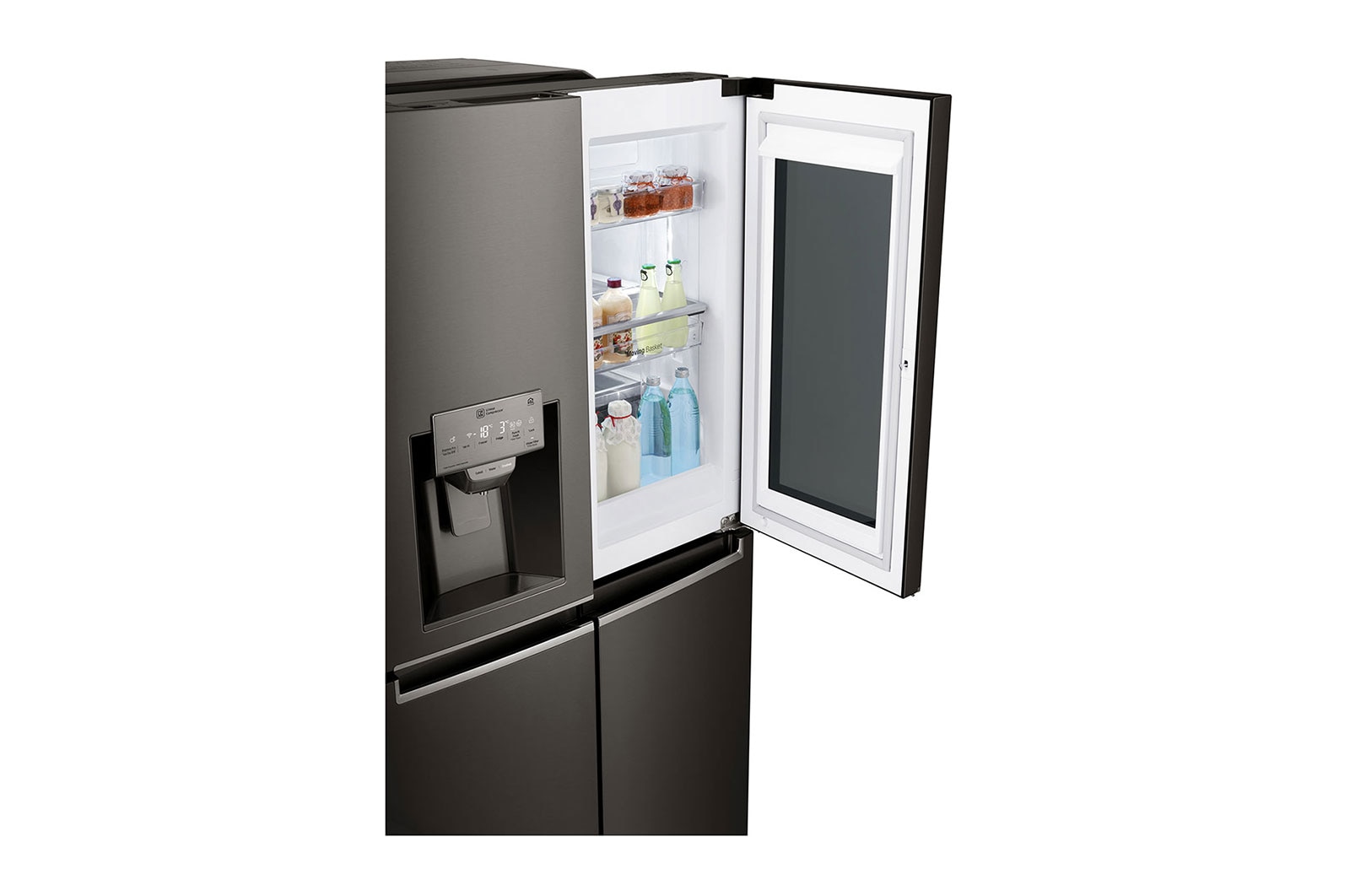 LG InstaView Door-in-Door™ GMX936SBHV Multi-Door Fridge Freezer , 571L, American Black - F, GMX936SBHV