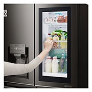 LG InstaView Door-in-Door™ GMX936SBHV Multi-Door Fridge Freezer , 571L, American Black - F, GMX936SBHV
