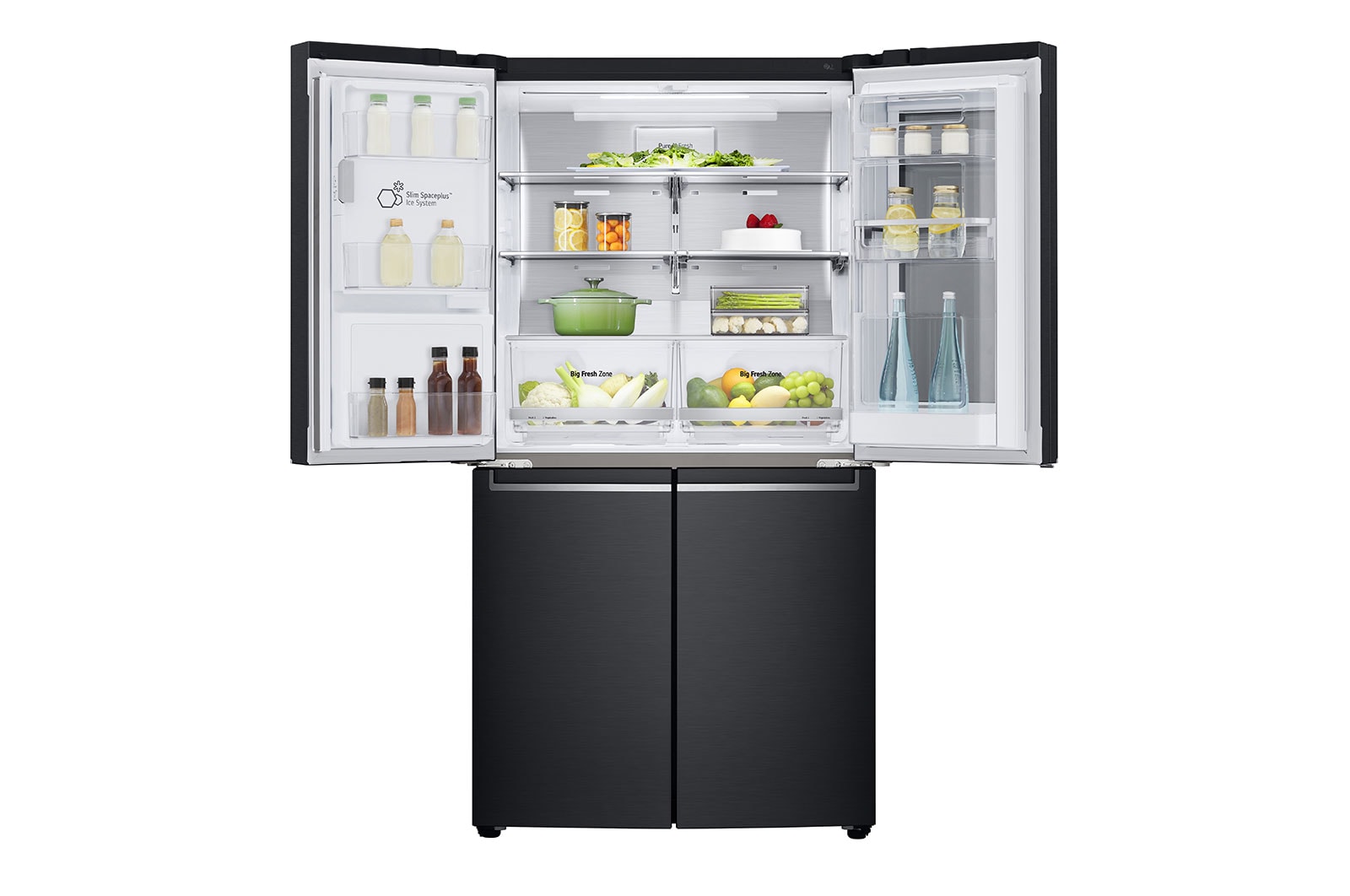 LG 638L InstaView™ American Style Fridge Freezer Matte Black Total No Frost, GMX945MC9F