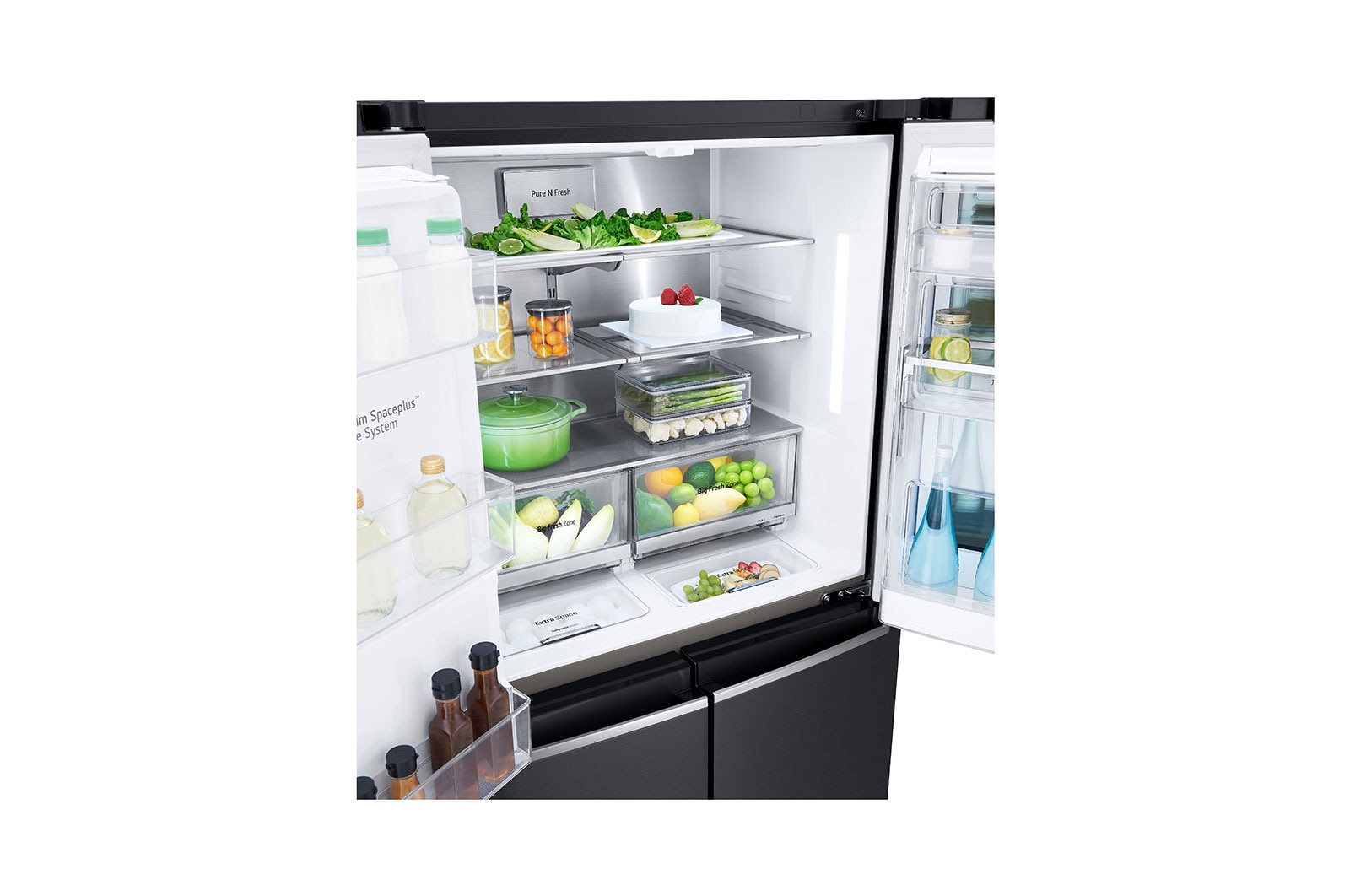 LG 638L InstaView™ American Style Fridge Freezer Matte Black Total No Frost, GMX945MC9F