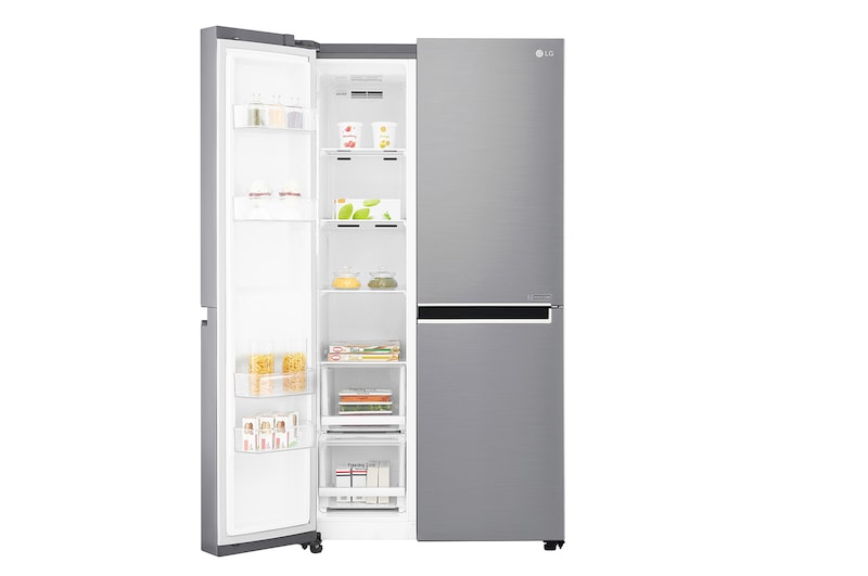 LG Inverter Linear Compressor™ GSB760PZXV American style Fridge Freezer, 642L, Shiny Steel- F, GSB760PZXV