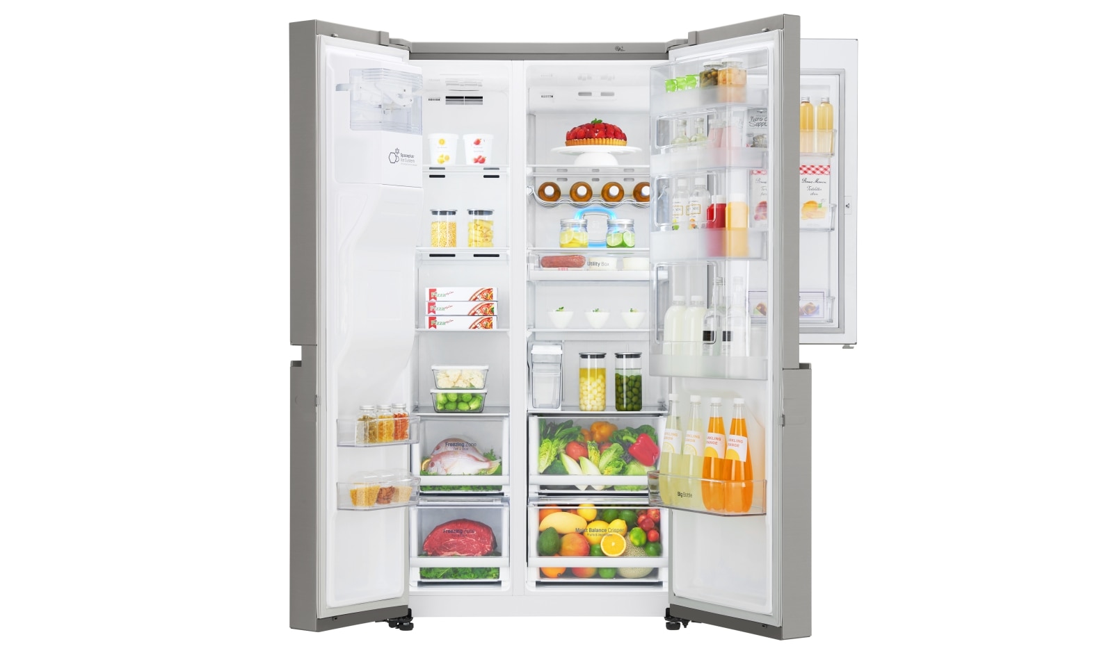 LG A+ Energy Rated Smart Refrigerator with Door-in-Door™ and Non Plumbed Water, GSJ961NSBV