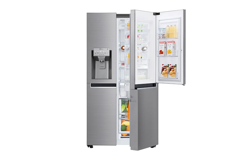 Front view of LG Door-in-Door™ GSJ961PZVV American style Fridge Freezer , 625L, Shinny Steel -F GSJ961PZVV