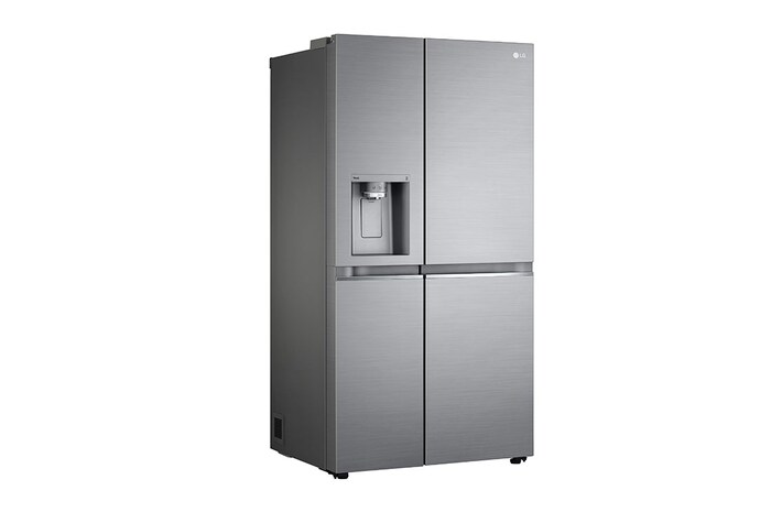 LG 635L American Style Fridge Freezer Water & Ice Dispenser, Shiny Steel, GSJV90PZAE