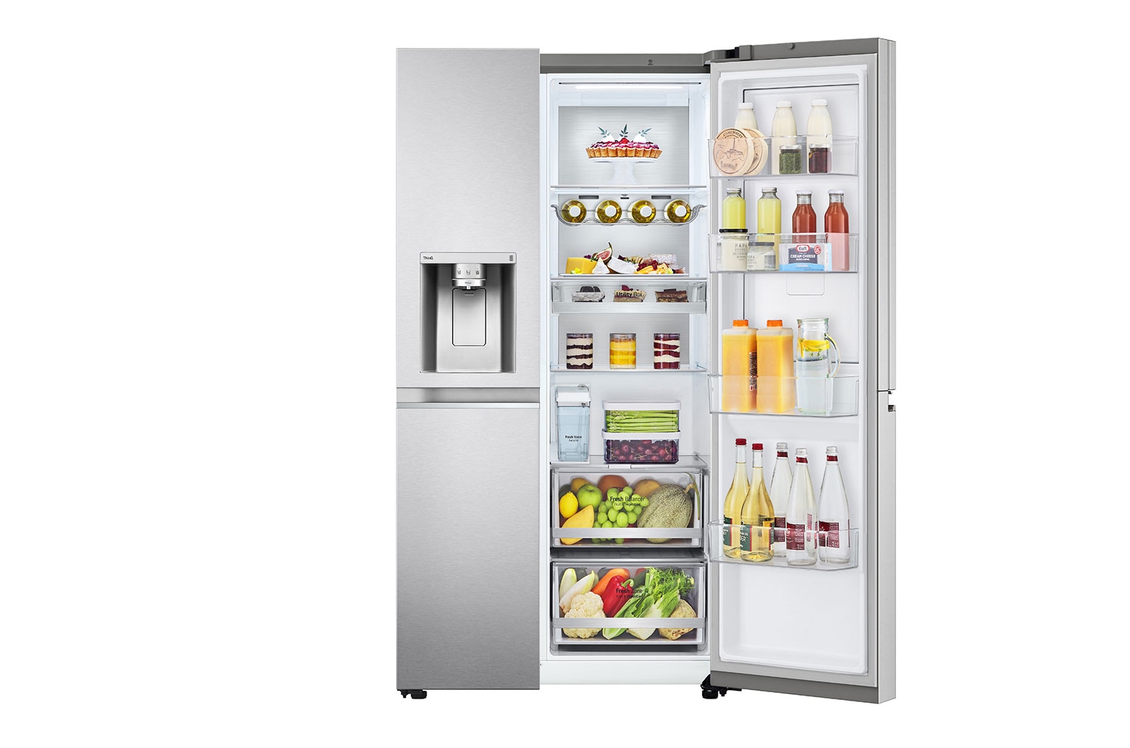 LG 635L American Style Fridge Freezer Stainless Steel Water & Ice Dispenser, GSJV91BSAE