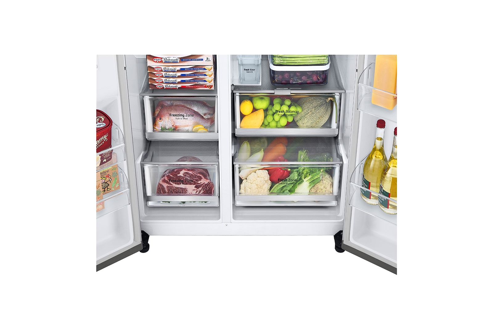 LG 635L American Style Fridge Freezer Stainless Steel Water & Ice Dispenser, GSJV91BSAE