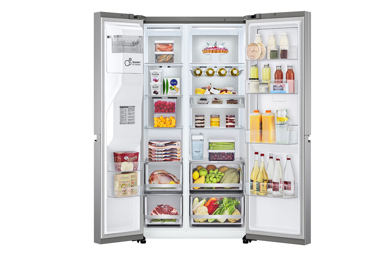 LG 635L American Style Fridge Freezer Shiny Steel Water & Ice Dispenser, GSJV91PZAE