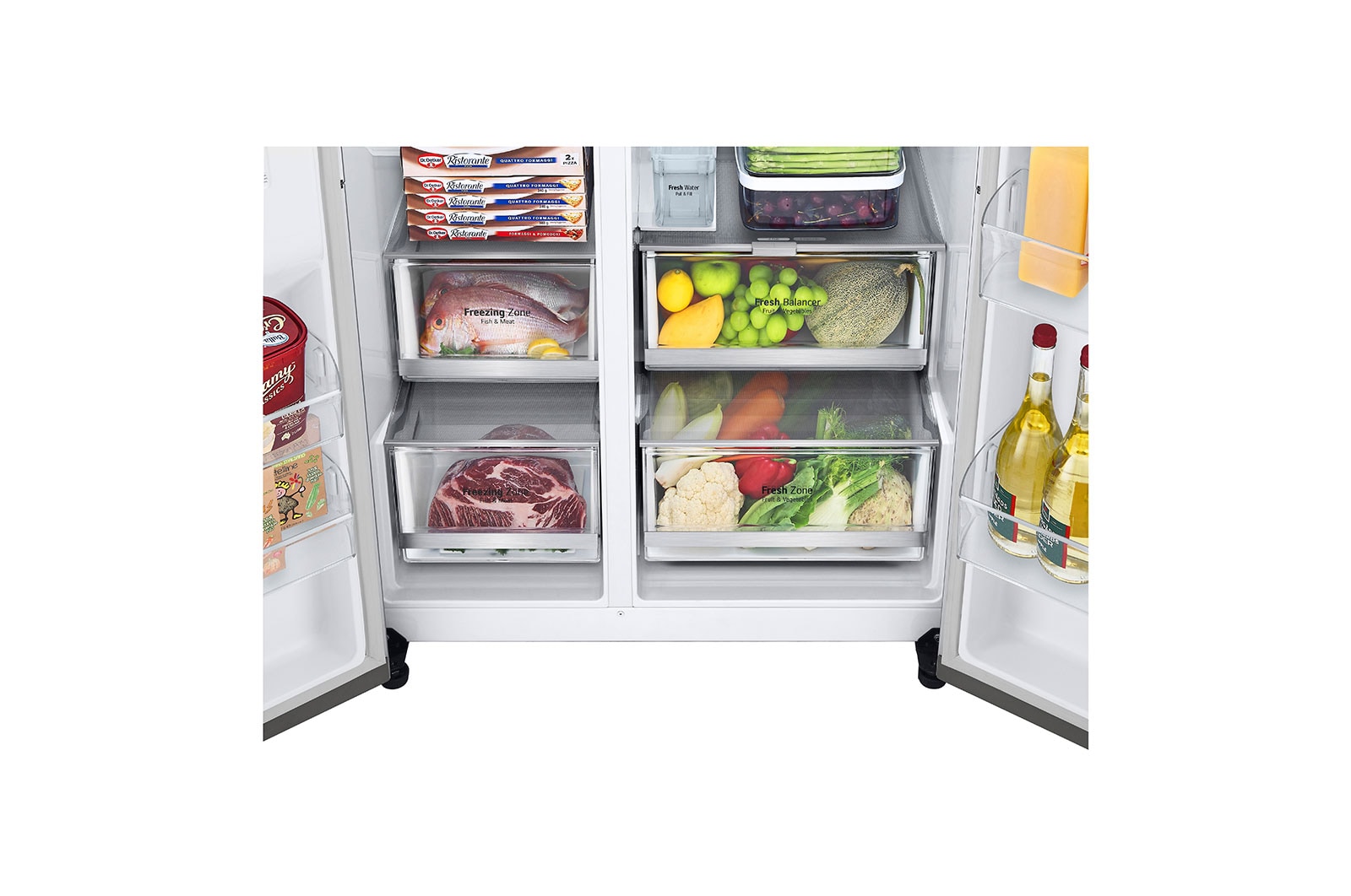 LG 635L American Style Fridge Freezer Shiny Steel Water & Ice Dispenser, GSJV91PZAE