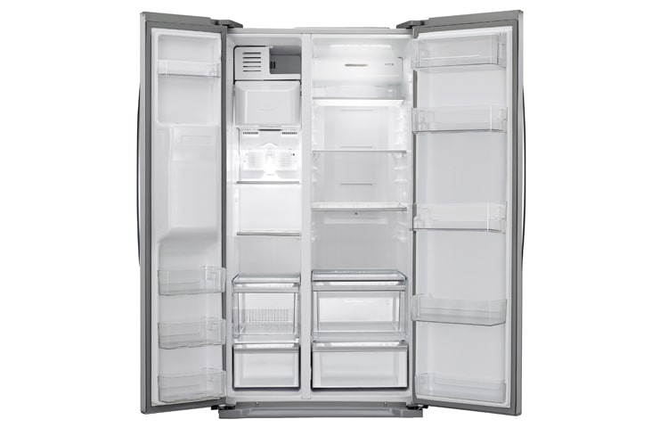 LG American Style Platinum SIlver Fridge Freezer with Plumbed Water and Ice Dispenser, GSL325PVQV