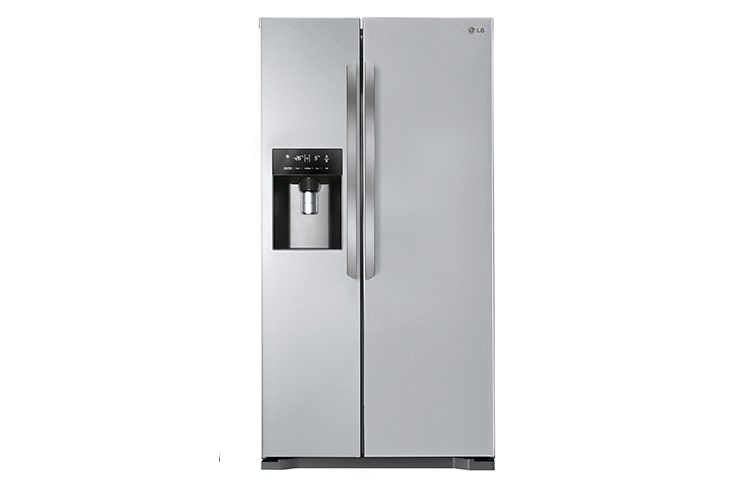 LG AMERICAN STYLE SILVER FRIDGE FREEZER WITH NON-PLUMBED WATER AND ICE DISPENSER, GSL325PVYV