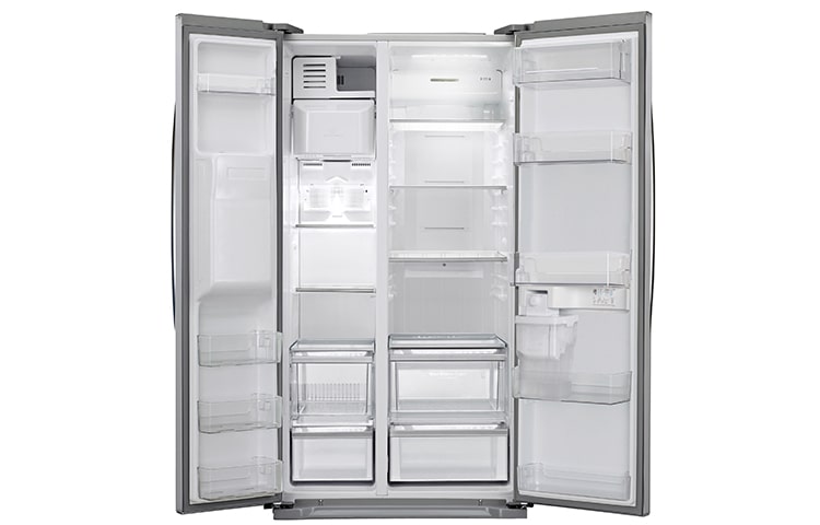 LG AMERICAN STYLE SILVER FRIDGE FREEZER WITH NON-PLUMBED WATER AND ICE DISPENSER, GSL325PVYV