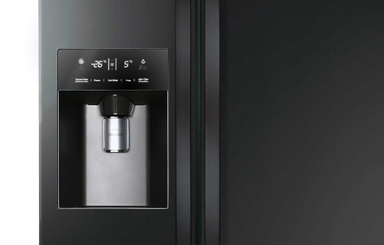 LG American Style Black Fridge Freezer with Plumbed Water and Ice Dispenser, GSL325WBQV