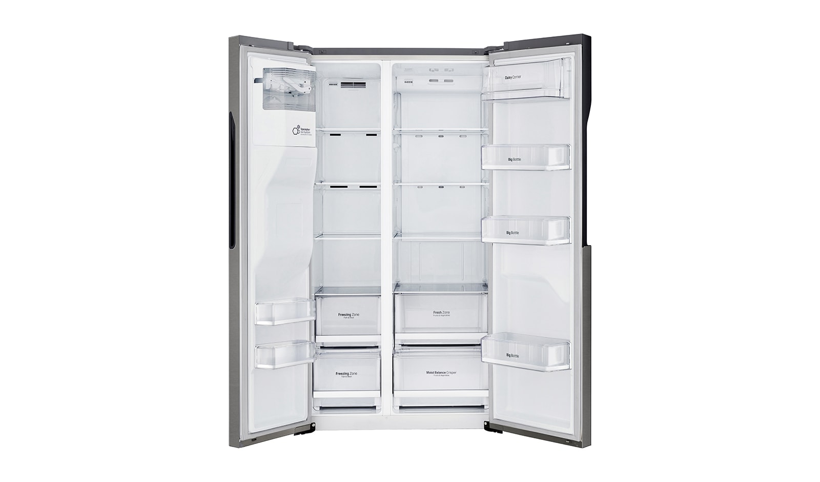 LG F Energy Rated Large Capacity Refrigerator with Plumbed Water & Ice Dispenser, GSL360ICEV