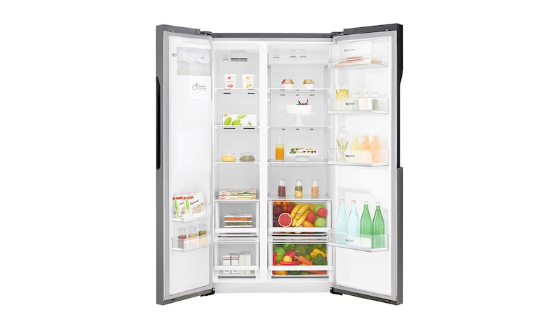 LG F Energy Rated Large Capacity Refrigerator with Plumbed Water & Ice Dispenser, GSL360ICEV