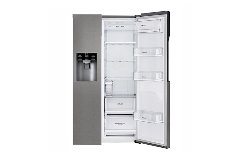 LG F rated  Refrigerator with Non-Plumbed Water and Ice Dispenser and Inverter Linear Compressor, GSL361ICEZ