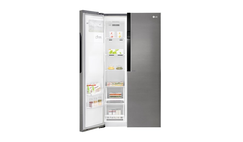 LG F rated Refrigerator with Non-Plumbed Water and Ice Dispenser and Inverter Linear Compressor, GSL361ICEZ