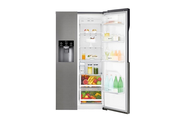 LG F rated  Refrigerator with Non-Plumbed Water and Ice Dispenser and Inverter Linear Compressor, GSL361ICEZ