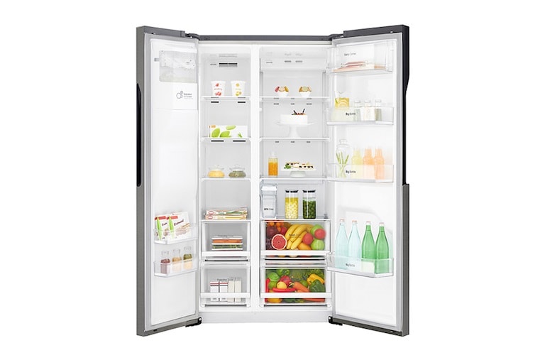 LG F rated  Refrigerator with Non-Plumbed Water and Ice Dispenser and Inverter Linear Compressor, GSL361ICEZ