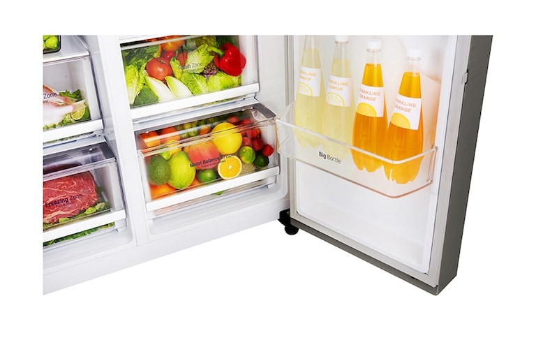 LG F rated  Refrigerator with Non-Plumbed Water and Ice Dispenser and Inverter Linear Compressor, GSL361ICEZ