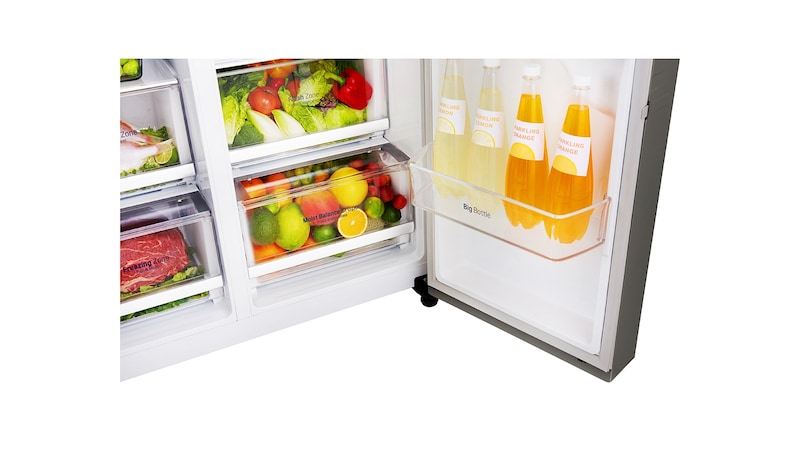 LG F rated Refrigerator with Non-Plumbed Water and Ice Dispenser and Inverter Linear Compressor, GSL361ICEZ