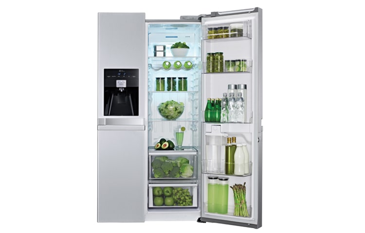 LG American Style Premium Silver Fridge Freezer With Non-Plumbed Water and Ice Dispenser, (Gross Capacity 601 Litres), GSL545PVYV