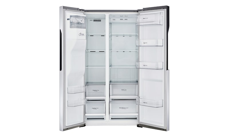 LG Inverter Linear Compressor™ GSL560PZXV American style Fridge Freezer, 606L, Shiny Steel- F, GSL560PZXV