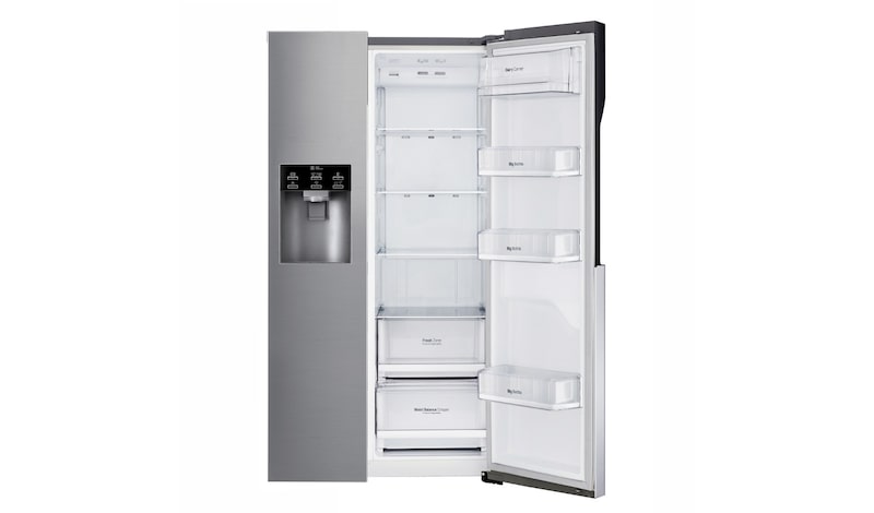 LG Inverter Linear Compressor™ GSL560PZXV American style Fridge Freezer, 606L, Shiny Steel- F, GSL560PZXV