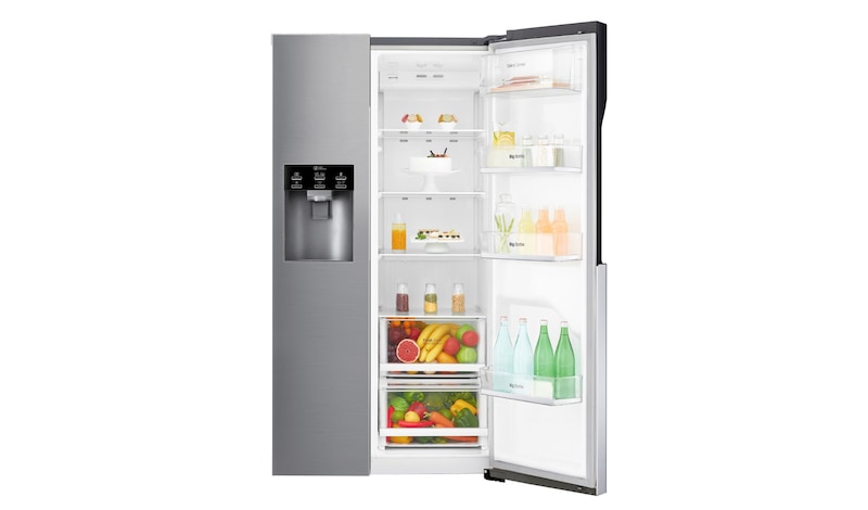 LG Inverter Linear Compressor™ GSL560PZXV American style Fridge Freezer, 606L, Shiny Steel- F, GSL560PZXV