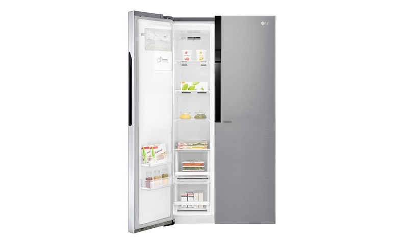 LG Inverter Linear Compressor™ GSL560PZXV American style Fridge Freezer, 606L, Shiny Steel- F, GSL560PZXV