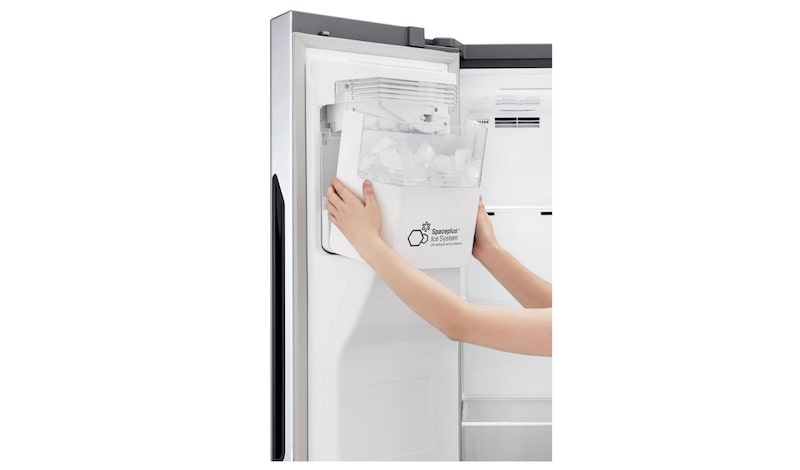 LG Inverter Linear Compressor™ GSL560PZXV American style Fridge Freezer, 606L, Shiny Steel- F, GSL560PZXV